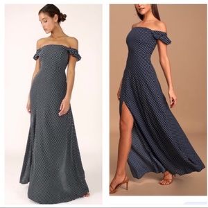 Lulus Polka Dot Navy and White Dress
